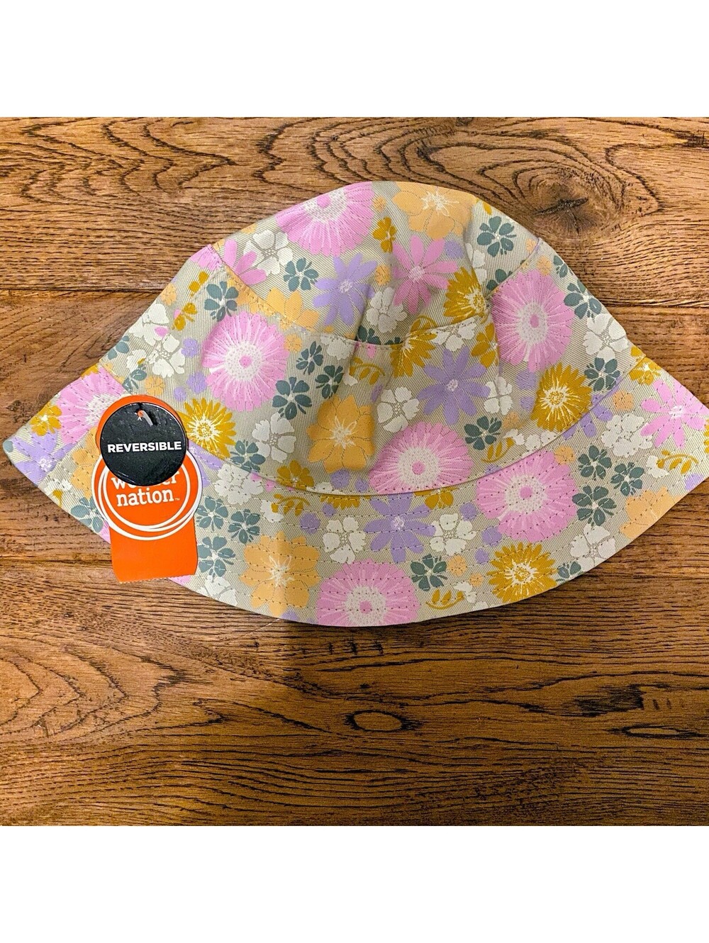 Kids Reversible Floral/ Butterfly Bucket Hat Wonder Nation One Size
